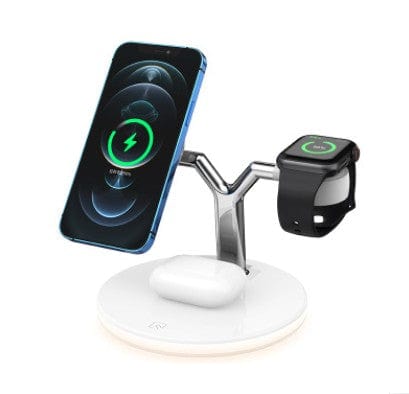 eprolo tendencias White Soporte Cargador Inalámbrico 3 en 1 – Magnético para Escritorio|Noctryx