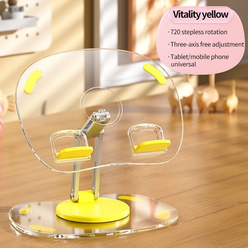 eprolo tendencias YELLOW Soporte de Acrílico para Tablet y Teléfono – Rotación 360° y Diseño Plegable | Noctryx