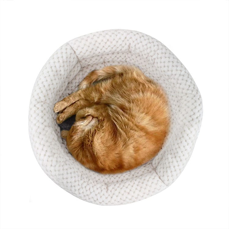 eprolo Winter Pet Deep Sleep Bed Semi-Enclosed Round Ice Velvet Pet Bed Comfortable Soft Warm Cat Bed Dog Bed